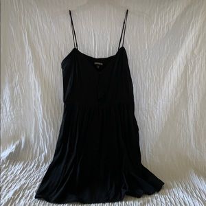Spaghetti strap black with pockets sundress
